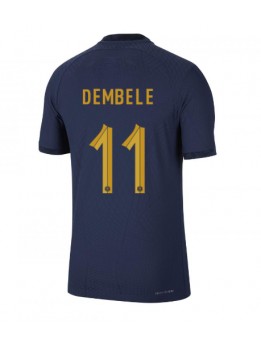 Frankreich Ousmane Dembele #11 Heimtrikot WM 2022 Kurzarm